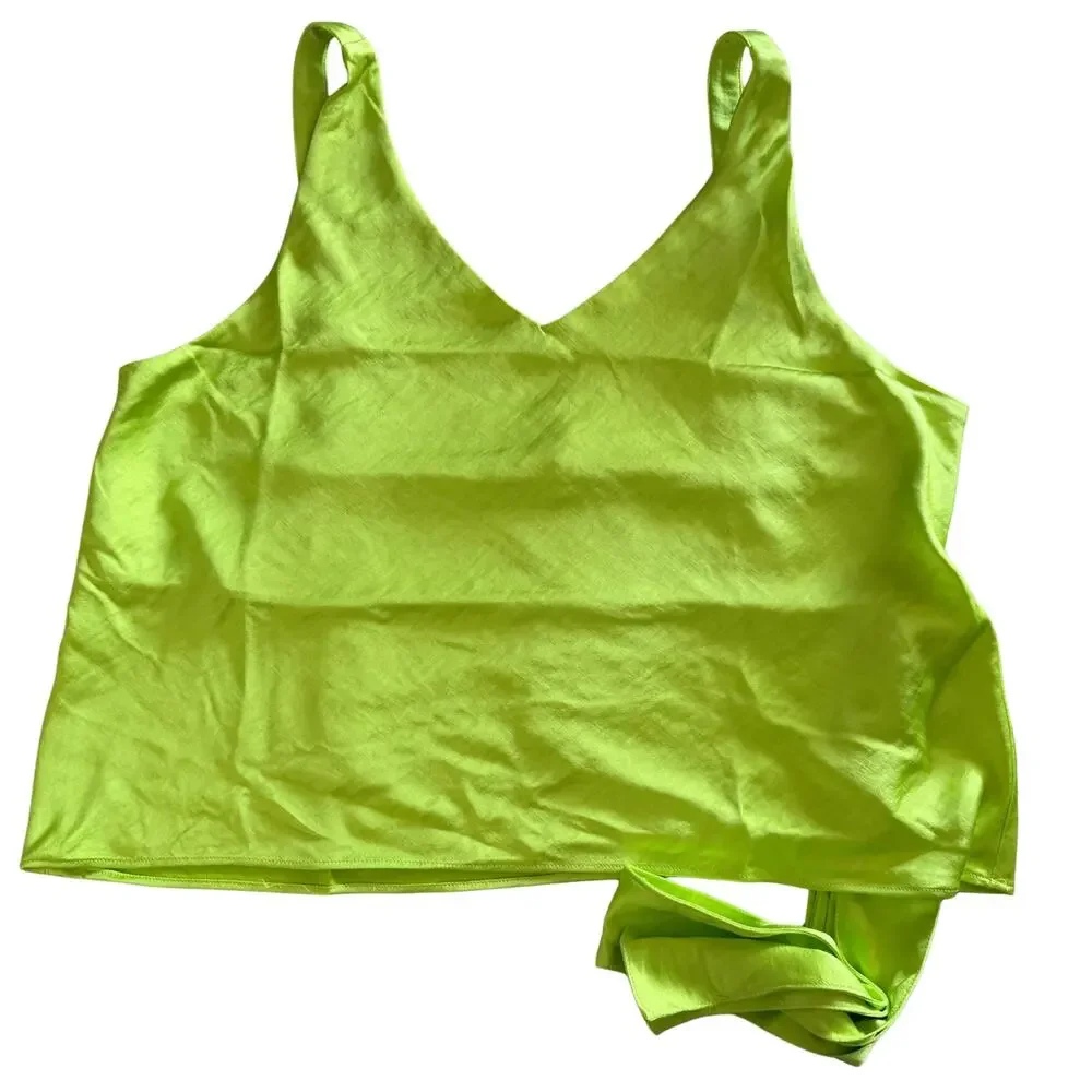 WILDFANG Empower Satin Cami Neon Green M NWT $68 - Picture 1 of 5